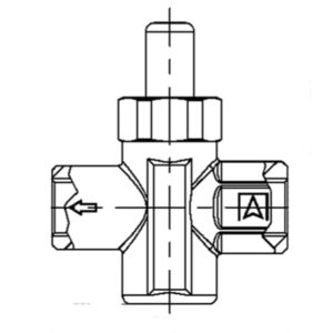 Robinet cu buton pentru manometru AFRISO - 1>4-18 NPT MxM, MOP5, alamă placată cu nichel