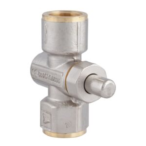 Robinet cu buton pentru manometru AFRISO - Rp1>2 MxM, MOP5, alamă placată cu nichel