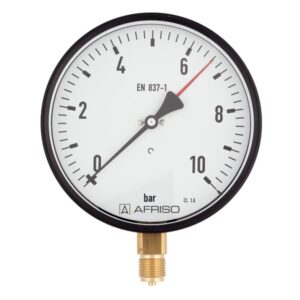 Manometru standard cu tub Bourdon AFRISO – RF160 -1>0bar G1>2B rad Kl.1.6 D201