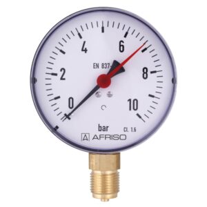 Manometru standard cu tub Bourdon AFRISO – RF80 -1>+1.5bar G1>2B rad Kl.1.6 D201