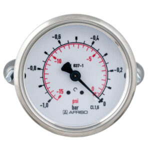 Manometru standard cu tub Bourdon AFRISO – RF63 -1>0bar G1>4B ax Kl.1.6 D251