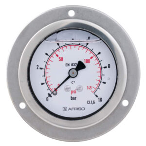 Manometru glicerin tub Bourdon AFRISO - RF63Gly 0>10bar G1>4B ax Kl.1.6 D731