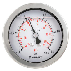 Manometru glicerin tub Bourdon AFRISO - RF63Gly 0>2.5bar G1>4B ax Kl.1.6 D711