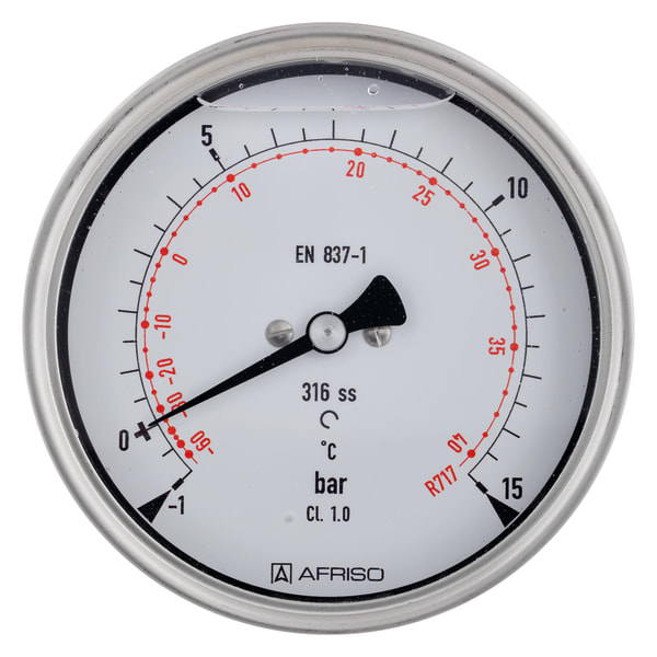 Manometru RF100KTGly D812 -1/+15 bar | 85232812