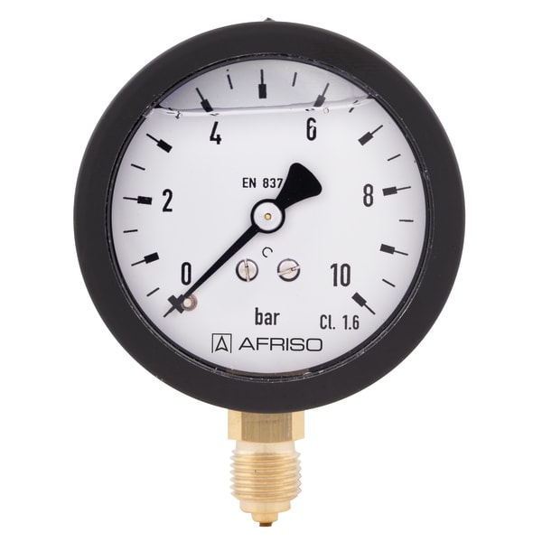 Manometru glicerin tub Bourdon AFRISO – RF63Gly 0>4bar G1>4B rad Kl.1.6 D601 | 85113601