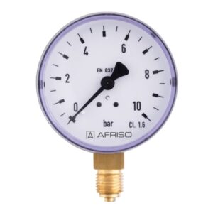 Manometru standard cu tub Bourdon AFRISO – RF63 -1>0bar G1>4B rad Kl.1.6 D201 | 85101201