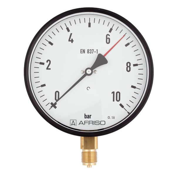 Manometru standard cu tub Bourdon AFRISO – RF160 0>10bar G1>2B rad Kl.1.6 D201 | 85265201