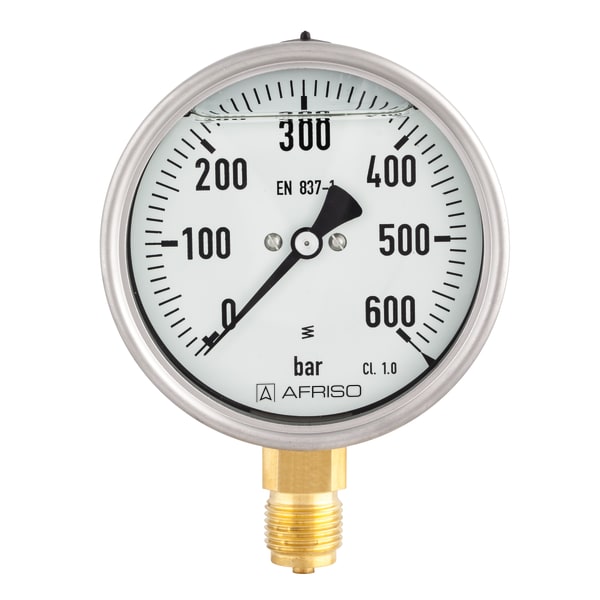 Manometru AFRISO Bourdon tub glicerină – RF100Gly -1>+1.5bar G1>2B rad K1.0 D801 | 85203801