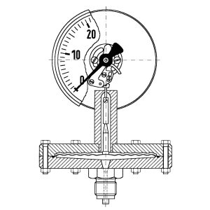 Manometru cu membrană pentru aplicații chimice PF100Ch | 85909402