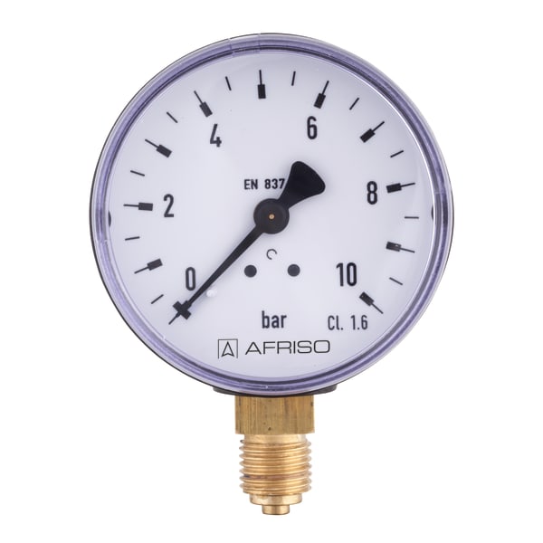 Manometru standard cu tub Bourdon AFRISO – RF40 0>6bar G1>8B rad Kl.1.6 D101 | 85014101
