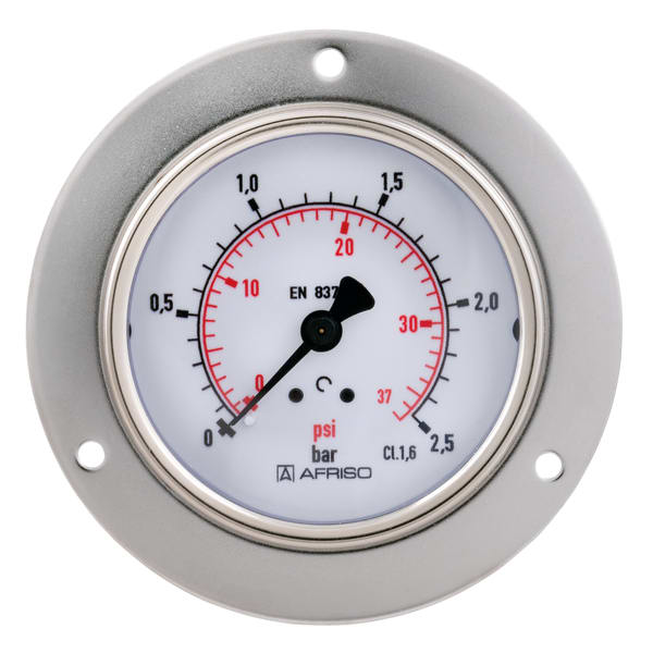 Manometru standard cu tub Bourdon AFRISO – RF63 0>1.6bar G1>4B ax Kl.1.6 D231 | 85111231